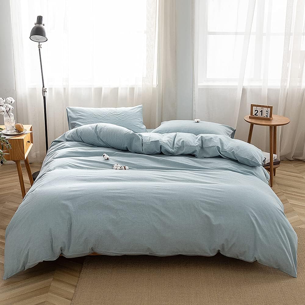FACE TWO FACE King Size Duvet Cover Set in Light Blue Color