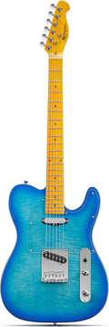 Leo Jaymz TL Style Electric Guitar with Flame Maple Top - Comfortable