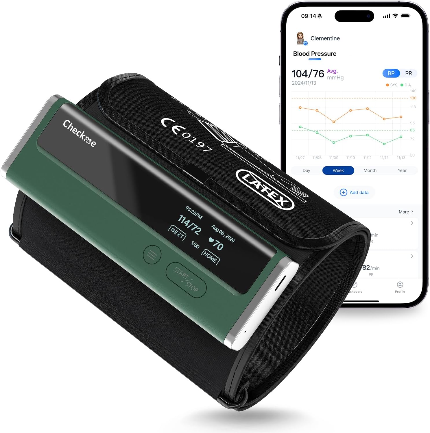 Checkme Blood Pressure Monitor for Home Use with Bluetooth