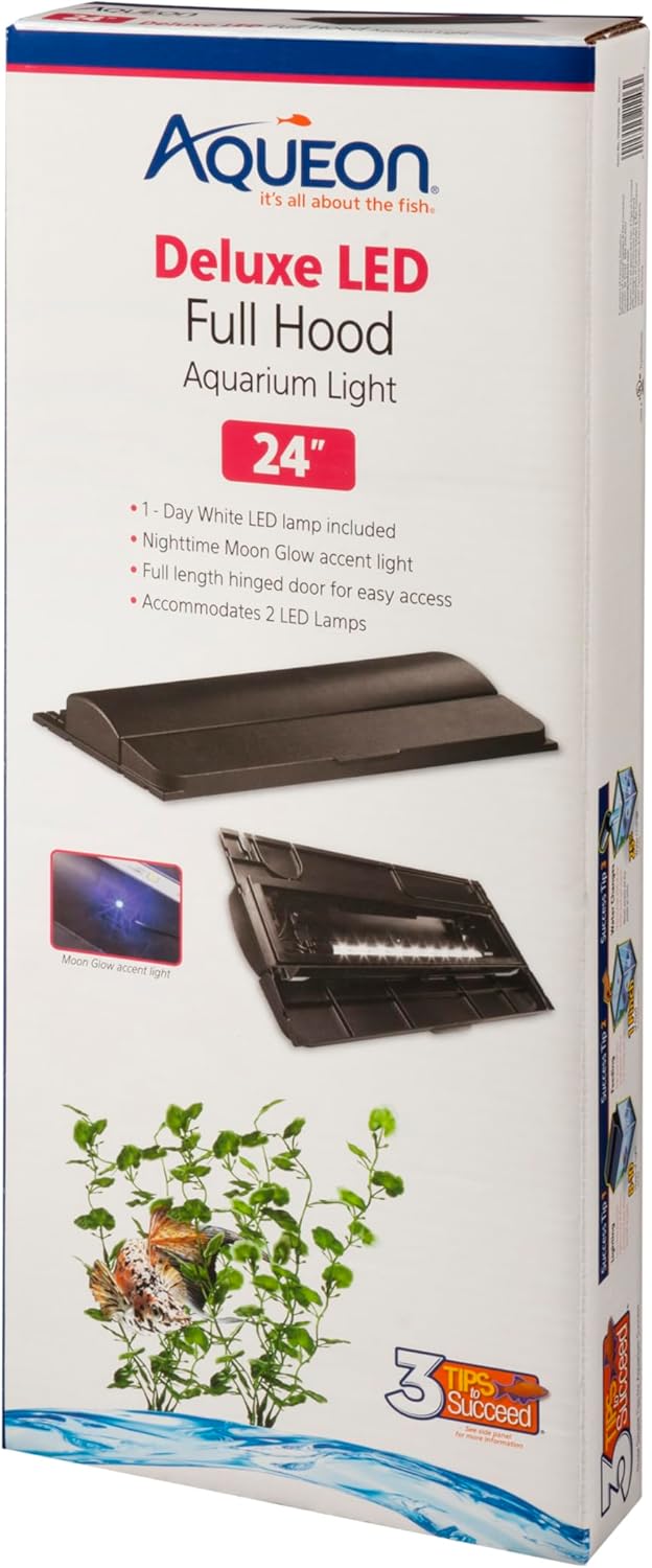 Aqueon LED Deluxe Fish Tank Aquarium Full Hood for 24 Inch Tanks