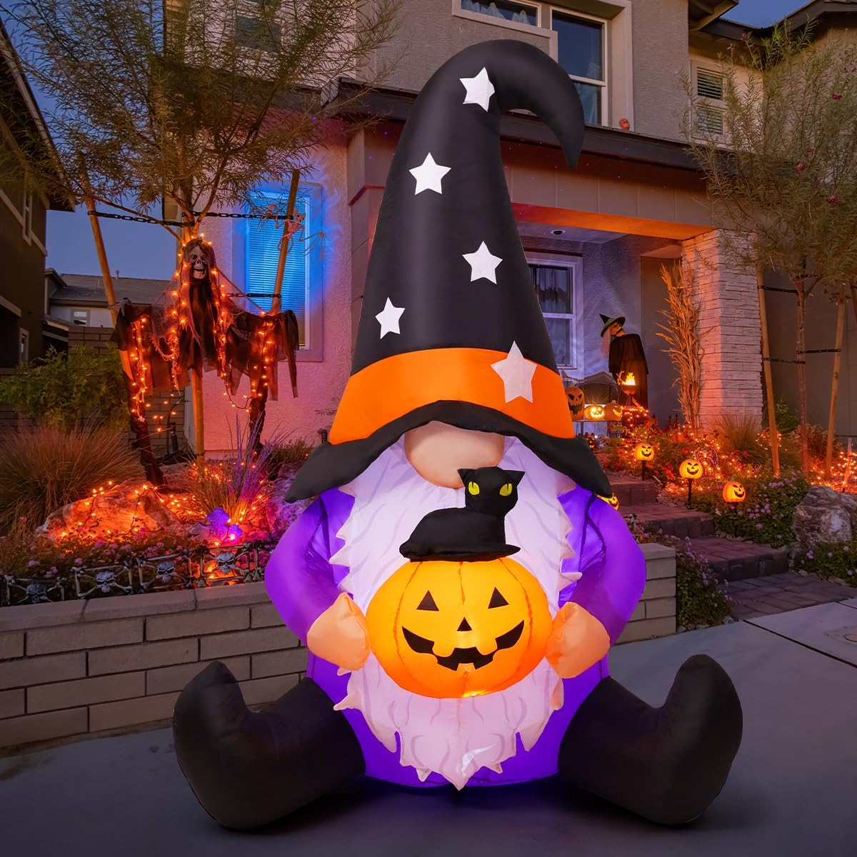 GOOSH 5 FT Halloween Gnomes Inflatables for Outdoor Fun