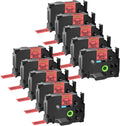 GREENCYCLE 10 Pack 18mm Black on Red Laminated Label Tape - Durable