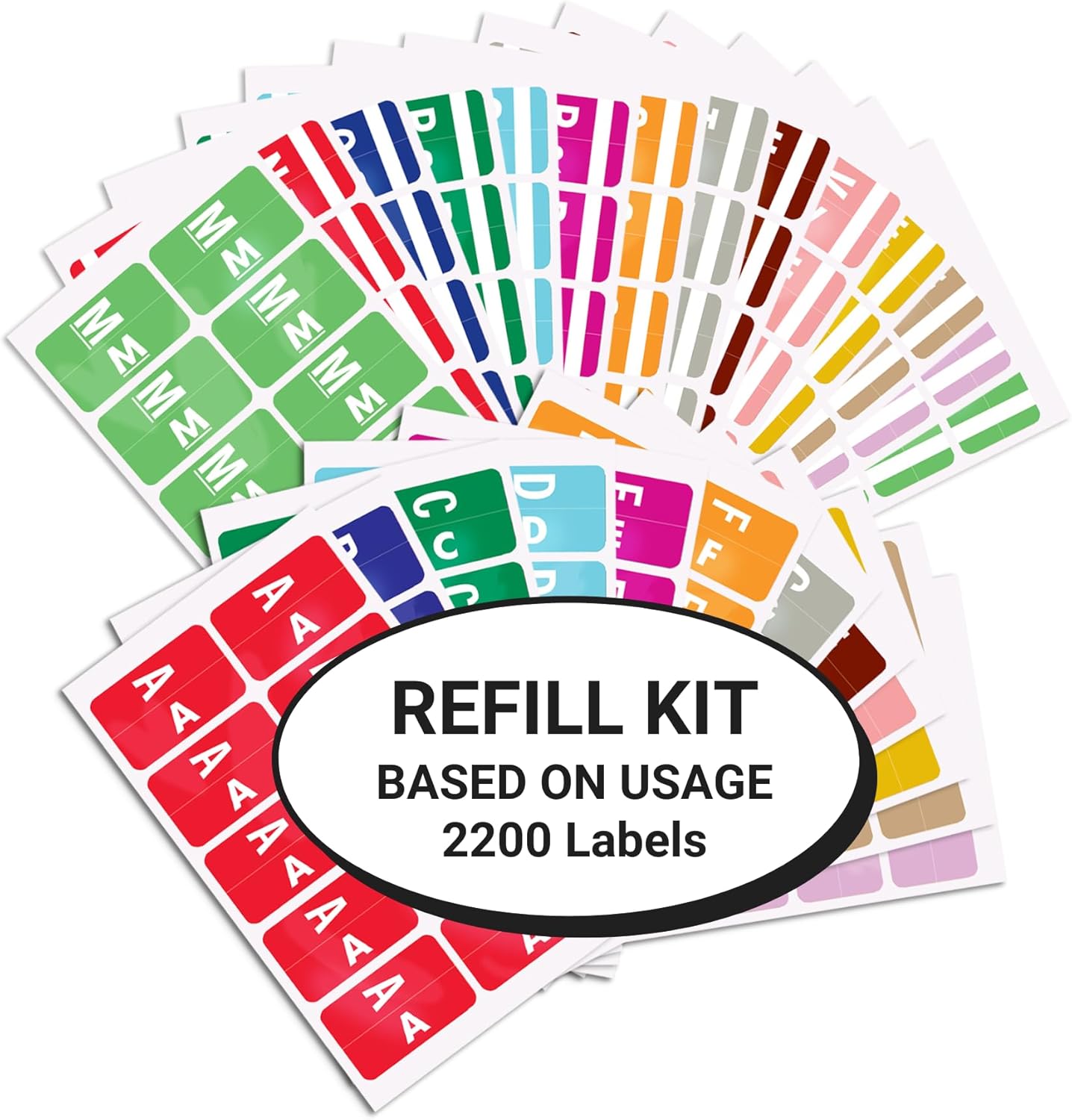 Alphabet Labels for File Folders - 2200 Self-Adhesive Stickers