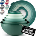 Zulay Kitchen 12-Piece Plastic Mixing Bowl Set - Colorful Nesting