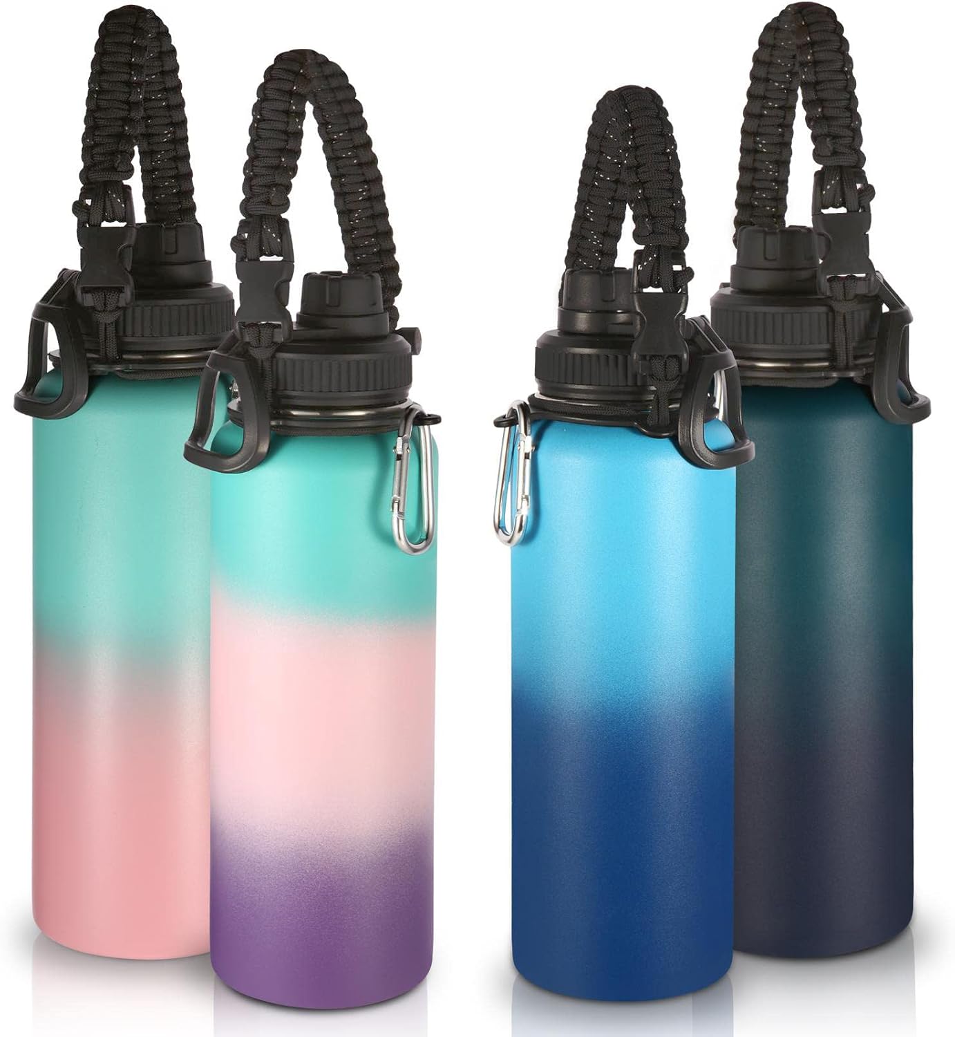 Volhoply Insulated Water Bottles Bulk 4 Pack for Outdoor Use