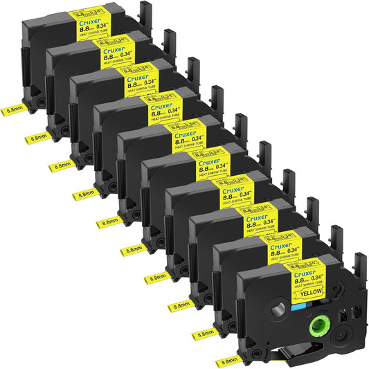 10 Pack Compatible Heat Shrink Tube for P-Touch Label Makers