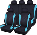 Flying Banner Car Seat Covers Full Set Black Mint Blue - Easy Install