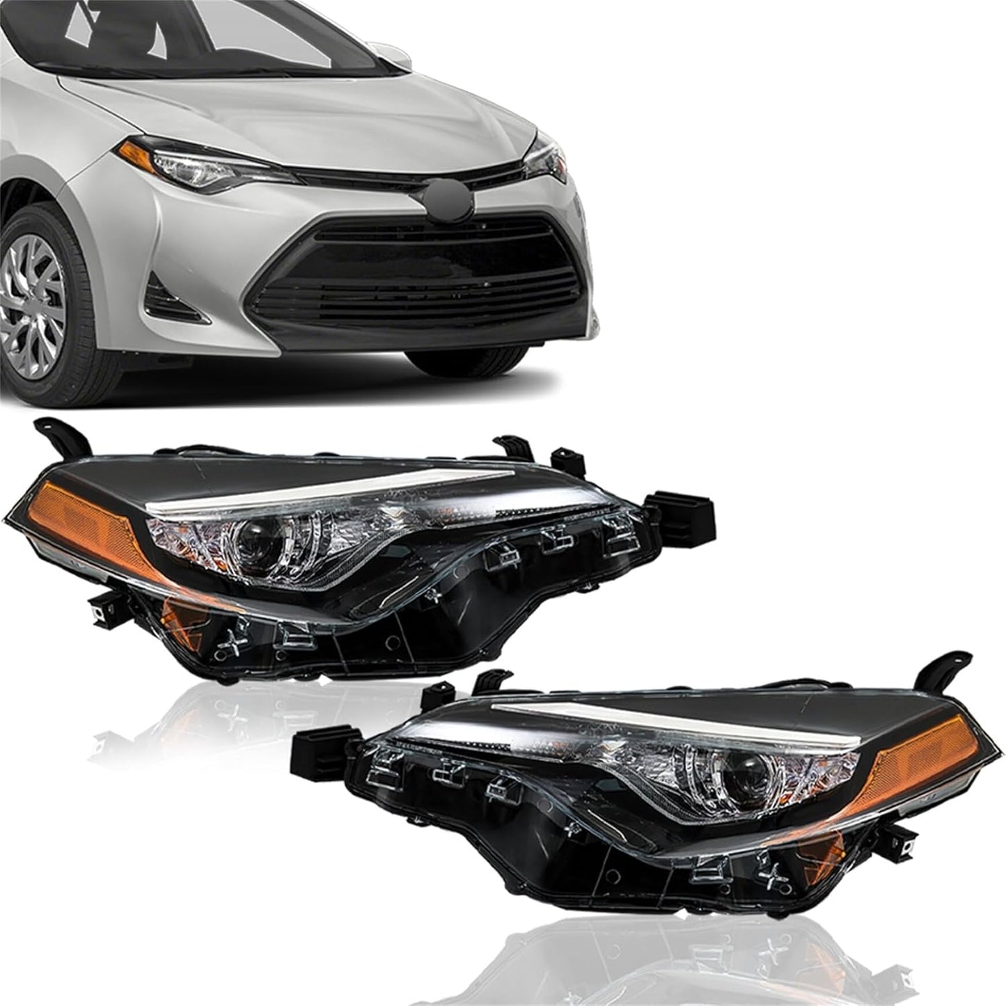 Headlights Assembly Replacement for 2017-2019 Toyota Corolla