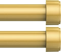 2 Pack Curtain Rods for Windows 32-144 in Adjustable Flash Gold