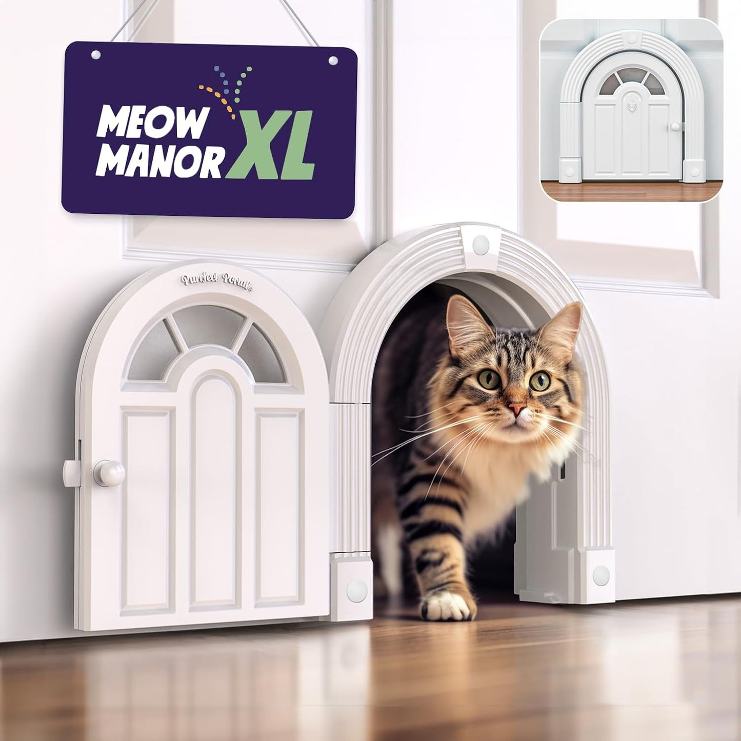 Meow Manor Extra Large Cat Door for Easy Indoor Access