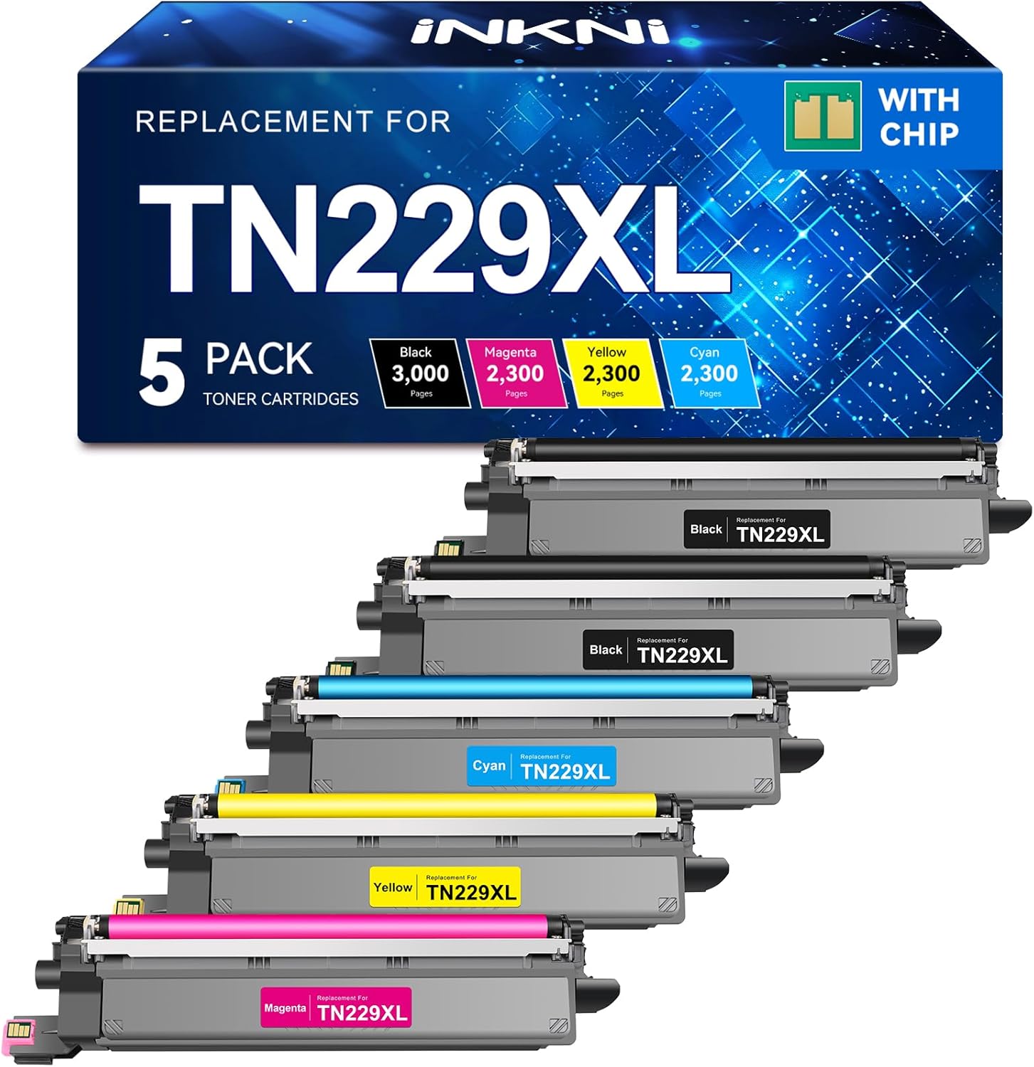InkNI TN229XL Toner Cartridges Replacement for Brother Printers