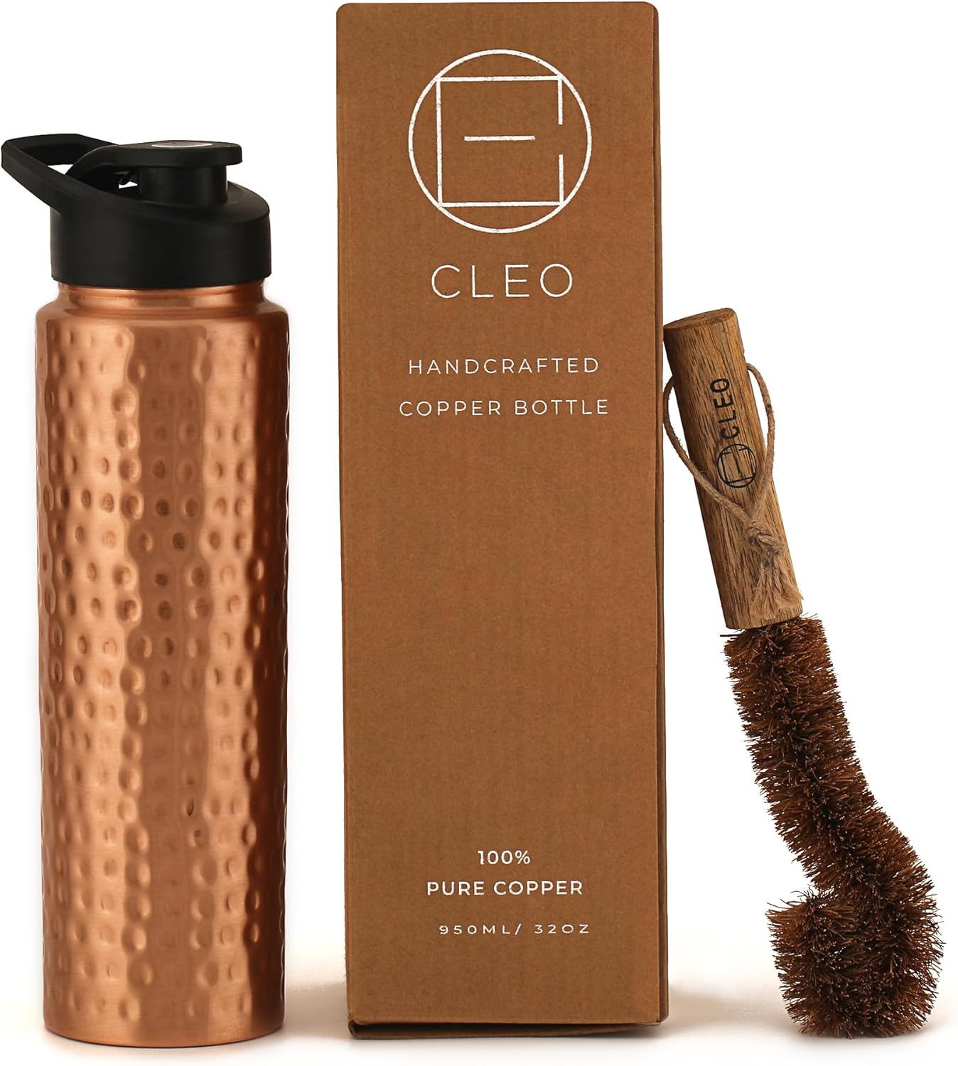 Handcrafted Hammered Copper Water Bottle for Daily Hydration