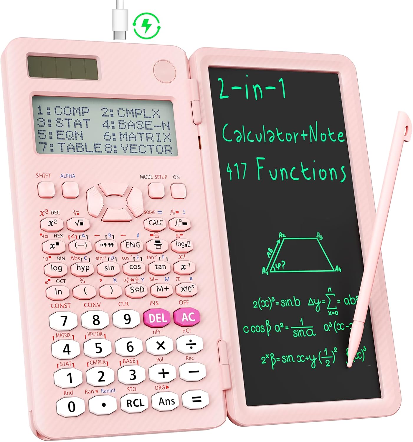 Rechargeable ROATEE 991ES MAX Scientific Calculator with Notepad