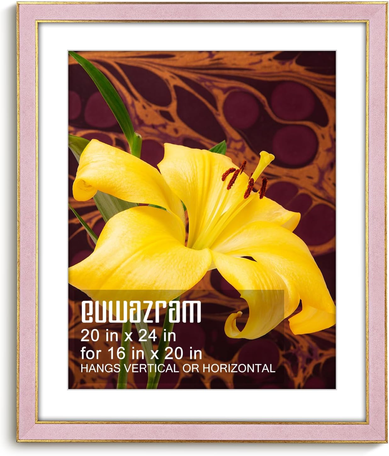 Elegant Pink Suede 20x24 Picture Frame for Artwork and Photos