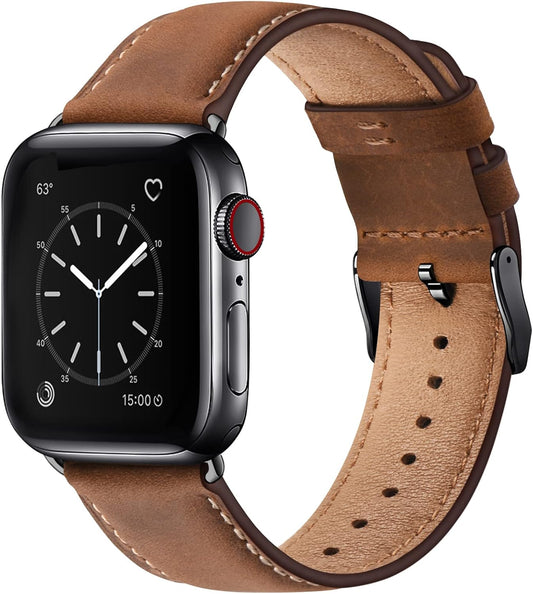 SUNFWR Genuine Leather Apple Watch Band - Stylish Replacement Strap 