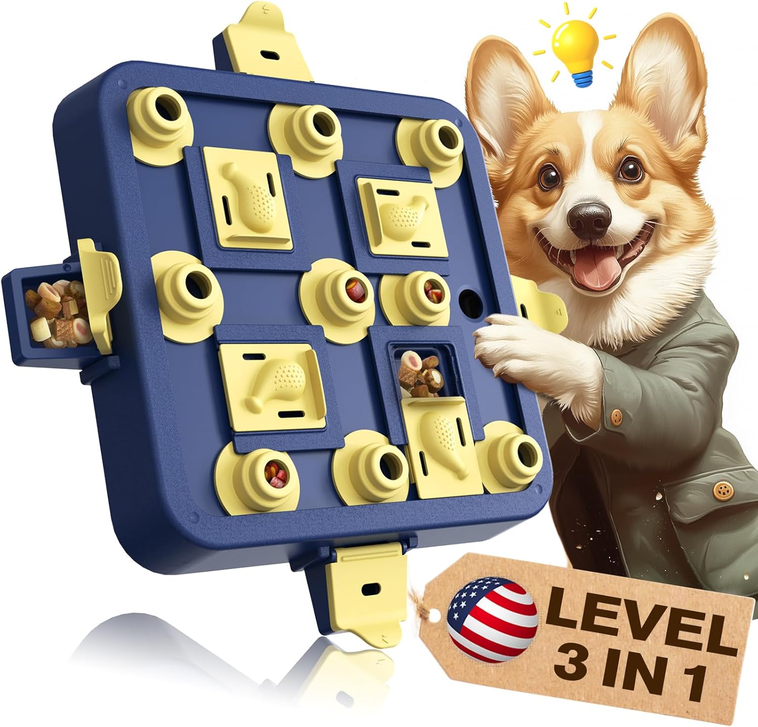 KADTC Dog Chess Puzzle Toy for Smart Dogs - 3 Levels of Fun