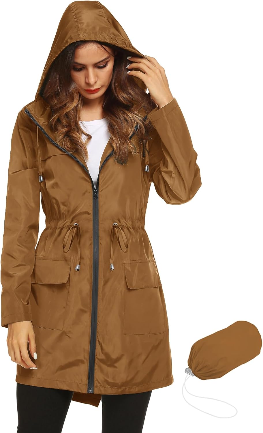 Lomon Women Waterproof Lightweight Rain Jacket for Outdoor Activities