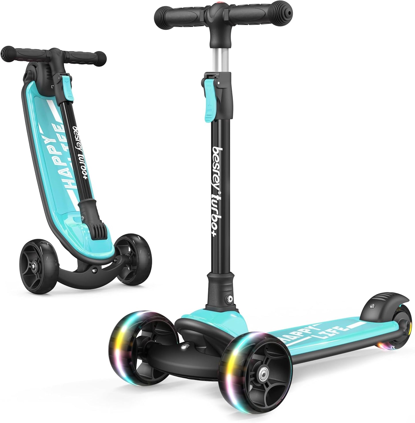 Besrey Kick Scooter for Kids Ages 3-10 with Adjustable Height