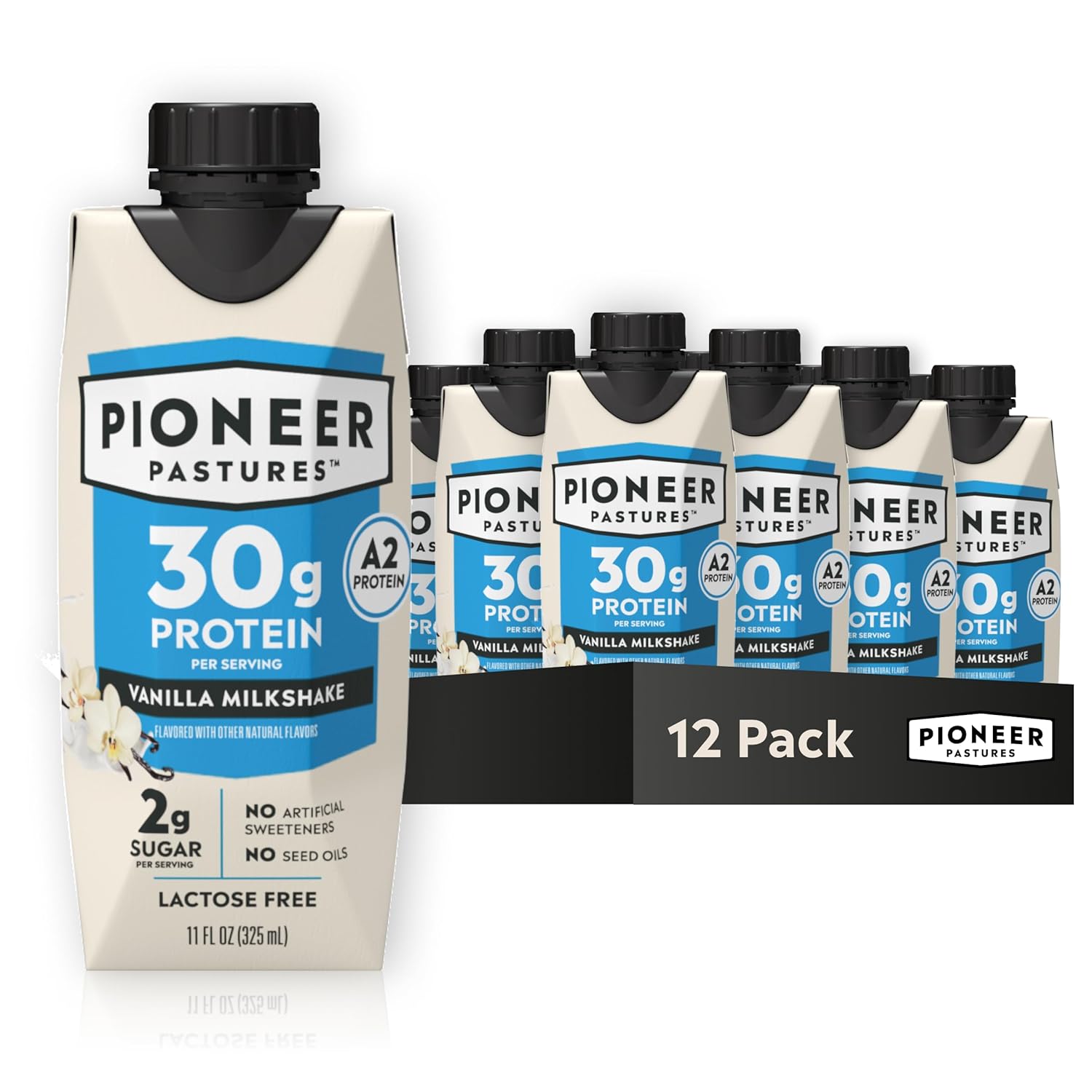 High Protein A2 Milkshakes - Vanilla - 30g Protein, Low Sugar