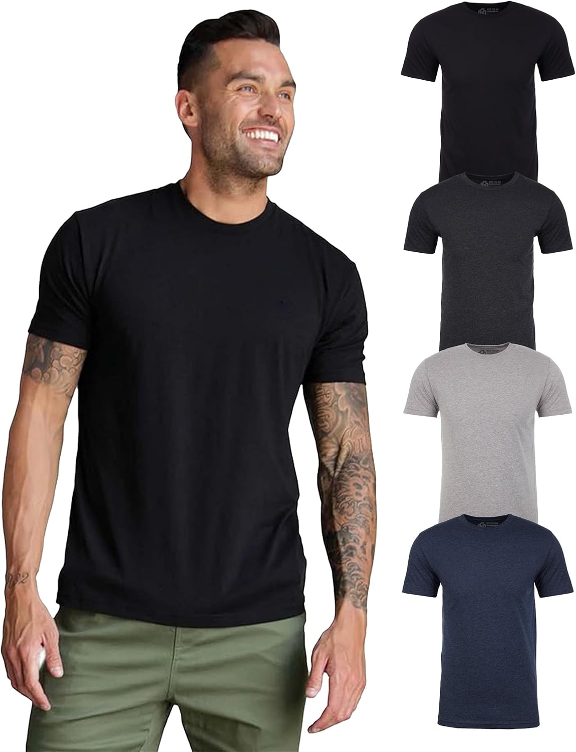INTO THE AM Mens T Shirt Packs - Soft Fitted Tees for All Sizes