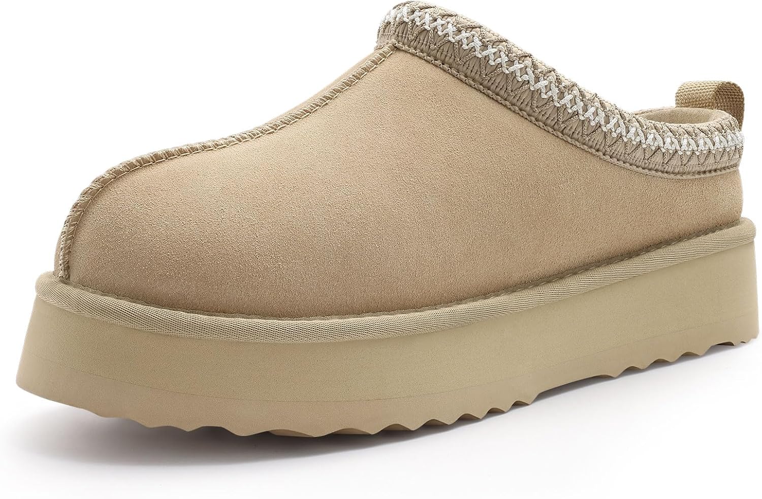 Genuine Suede Platform Slippers for Women - Cozy Winter Shoes