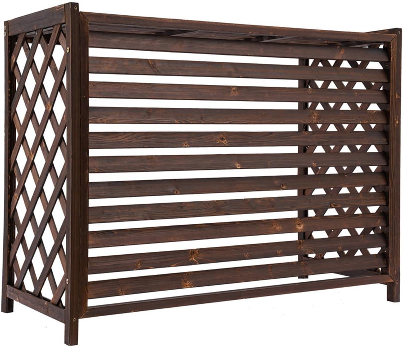Outdoor Louvered Wood Air Conditioner Cover