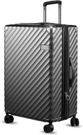 LUGGEX Luggage with Spinner Wheels 28 in Checked - Durable Hard Shell
