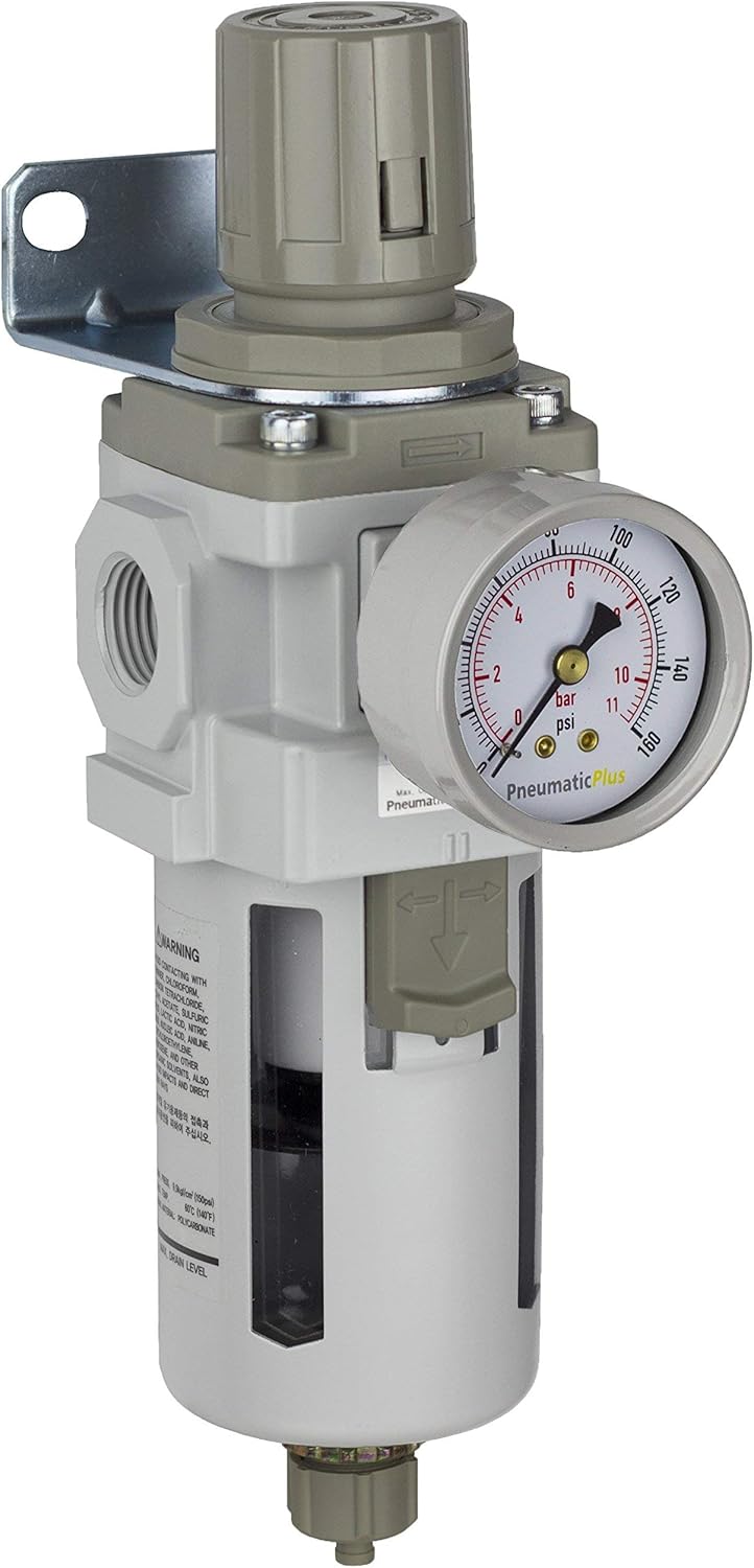 PneumaticPlus SAW400-N04BG Compressed Air Filter Regulator Combo