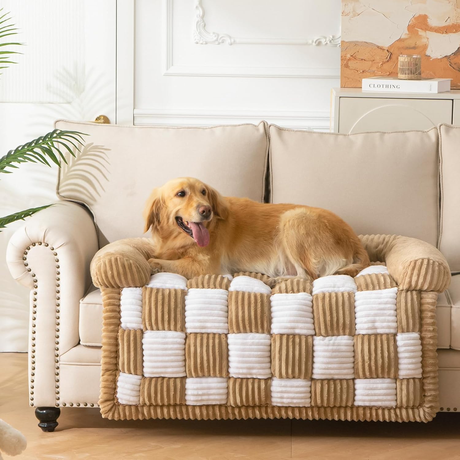 Dog Bed for Couch with Bolster - Comfy Washable Protector