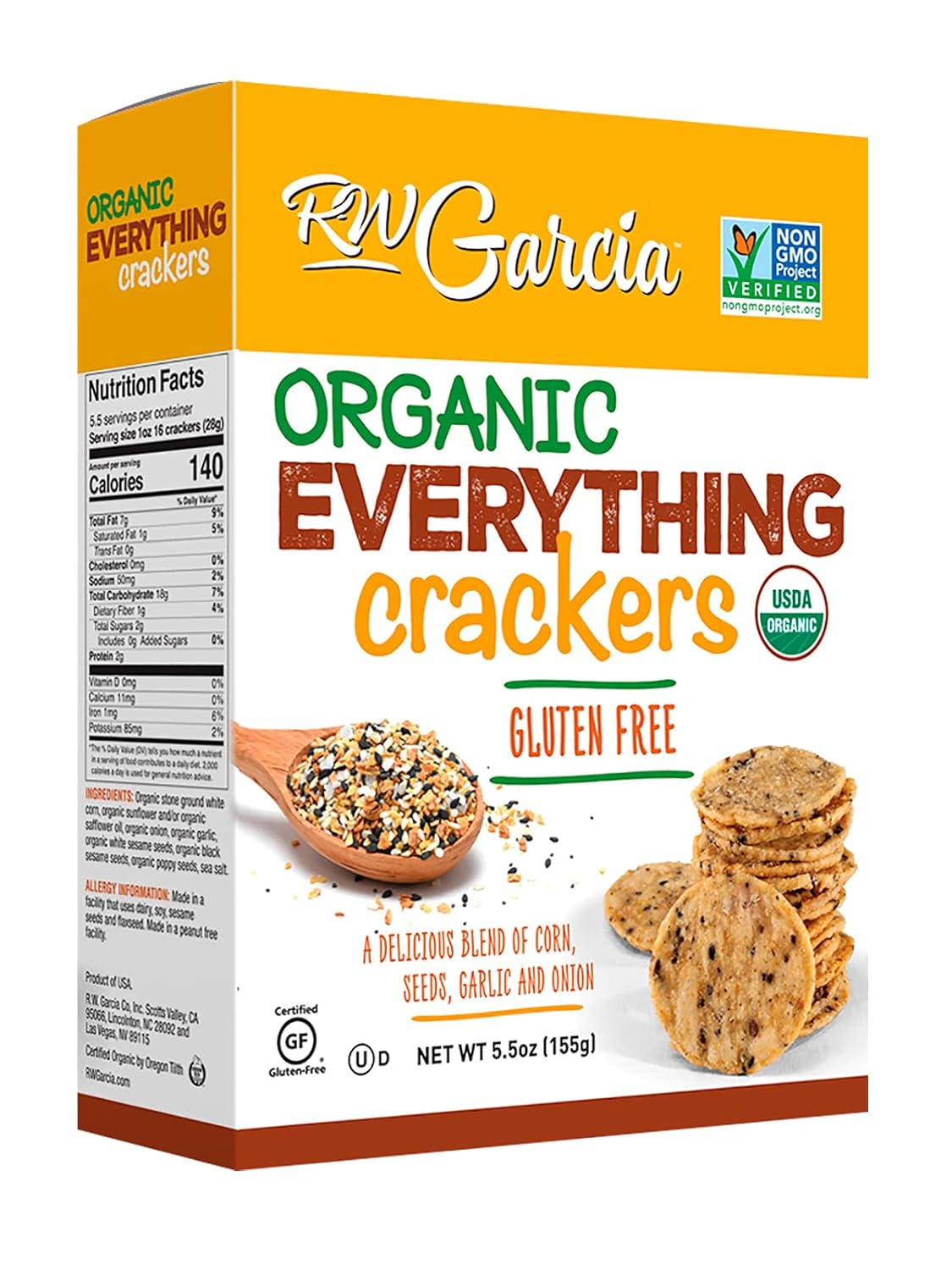 RW Garcia Organic Everything Crackers - Gluten Free Snack Delight