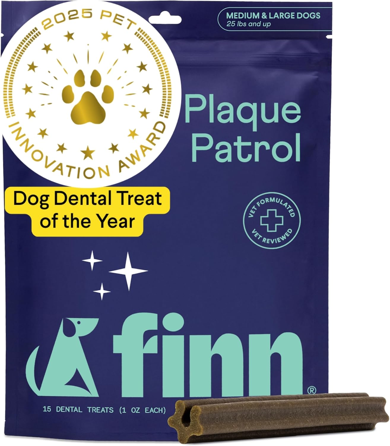 Finn Plaque Patrol Dental Chews for Medium and Large Dogs
