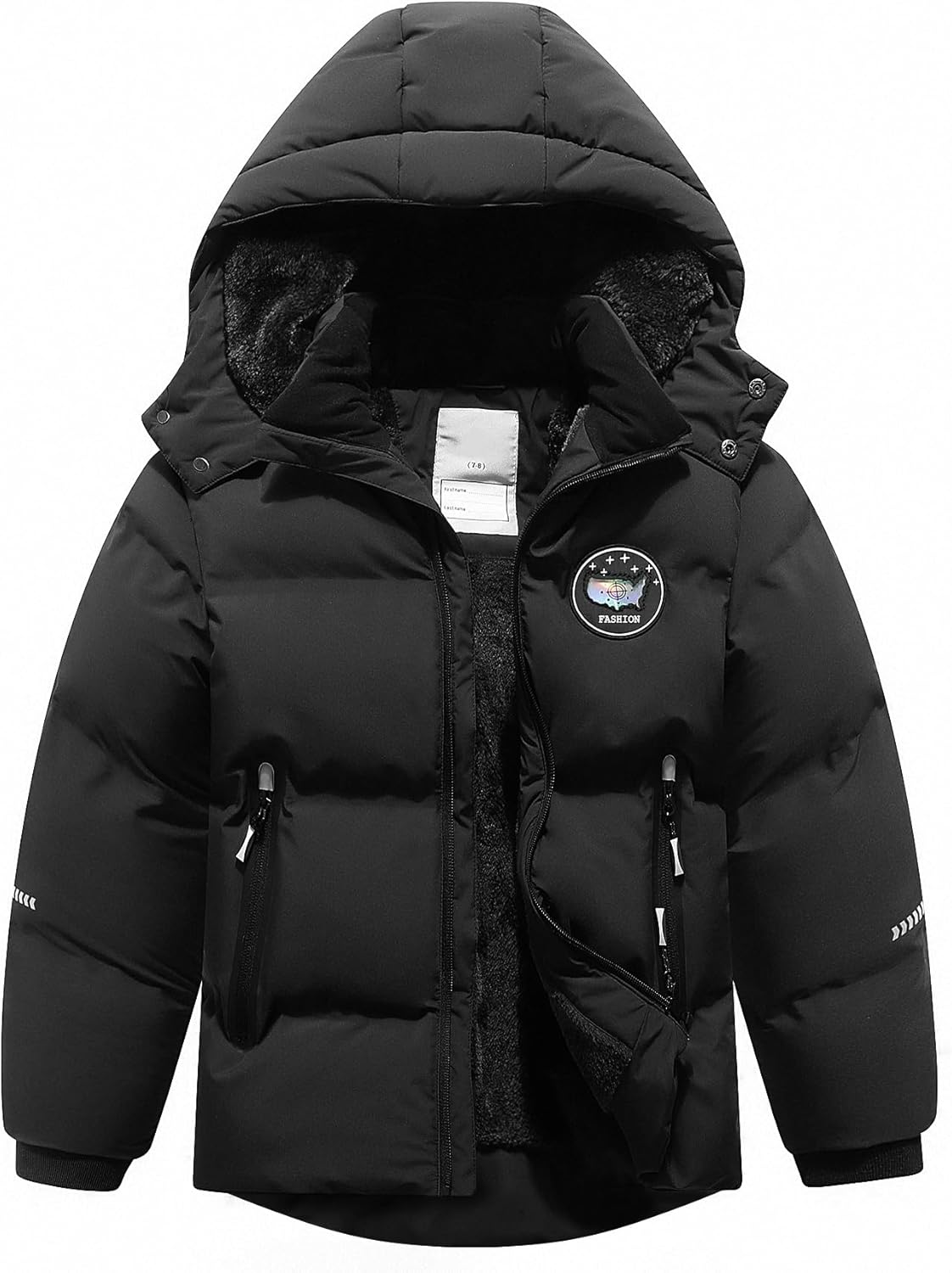 Kids Boy's Winter Coat Waterproof Fleece Lined Puffy Jacket
