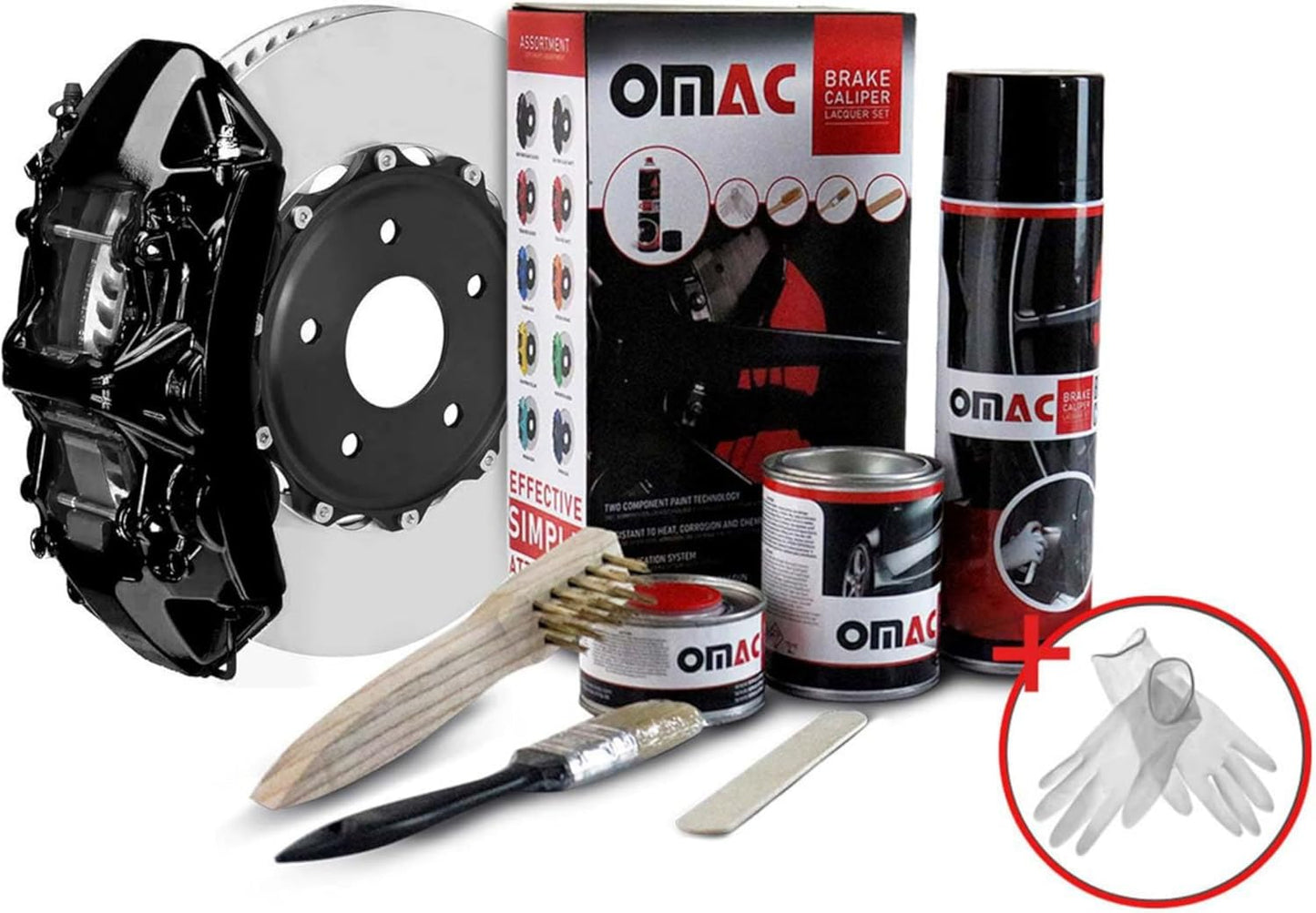OMAC Brake Caliper Paint Kit for High-Temp Glossy Finish