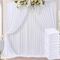 50ft x 10ft Wrinkle Free White Backdrop Curtain for Parties - Photo