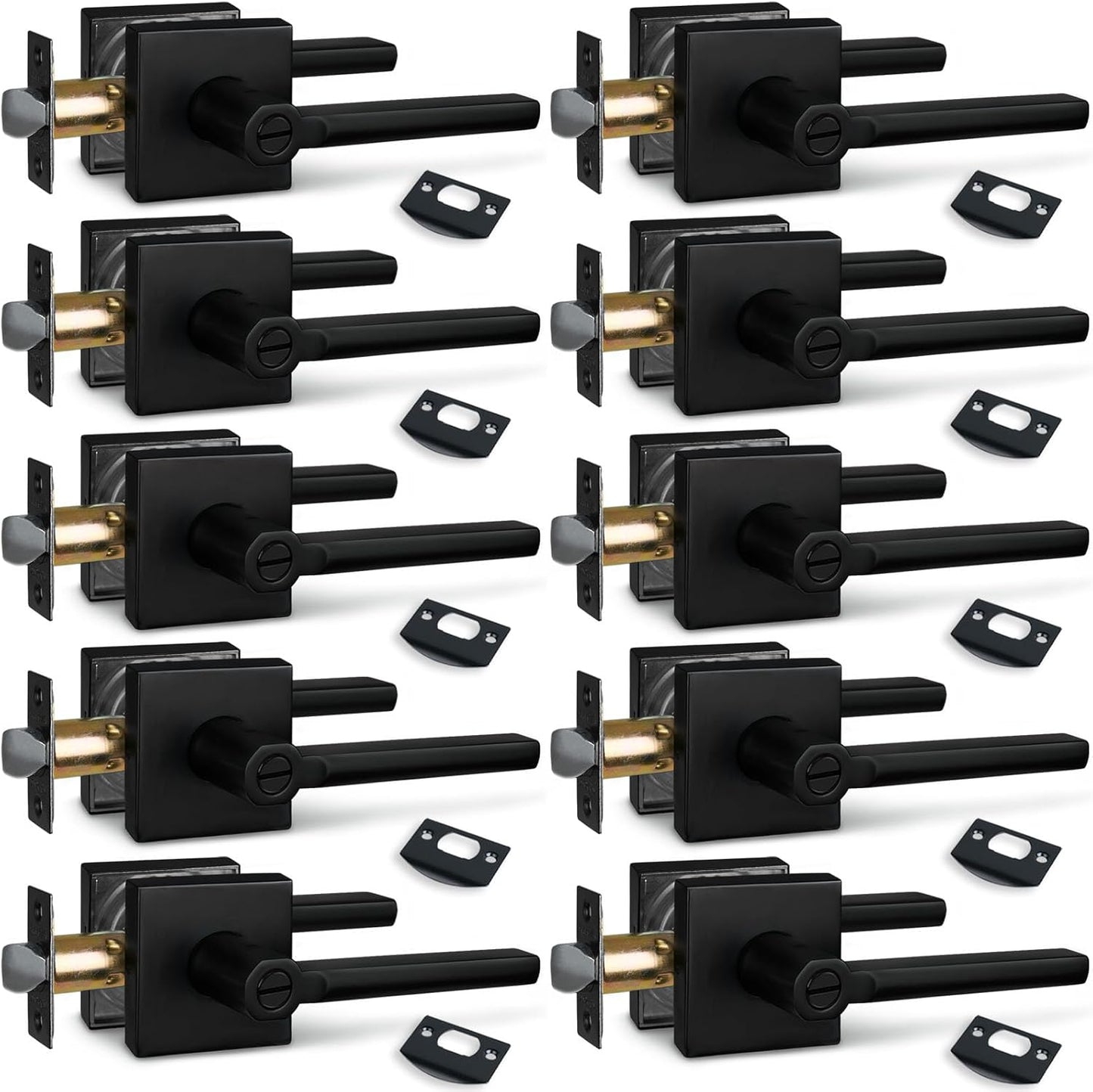 Privacy Door Lever for Bathroom and Interior Doors in Black