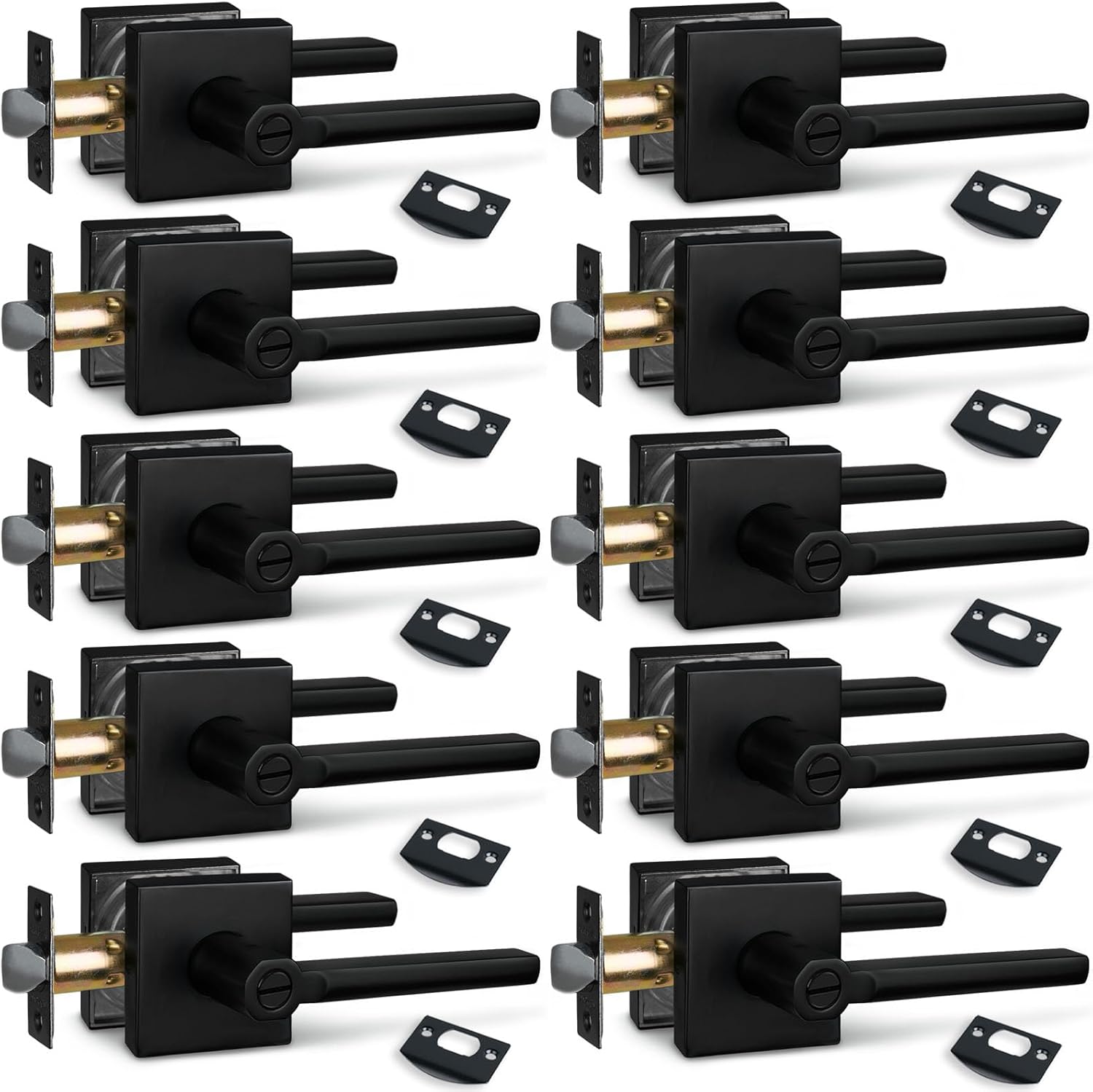 Privacy Door Lever for Bathroom and Interior Doors in Black