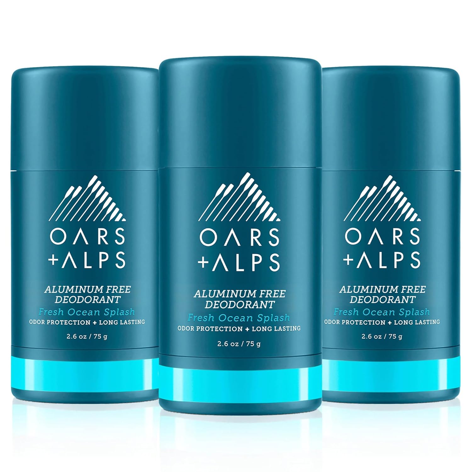 Oars + Alps Aluminum Free Deodorant for Men and Women, 3 Pack