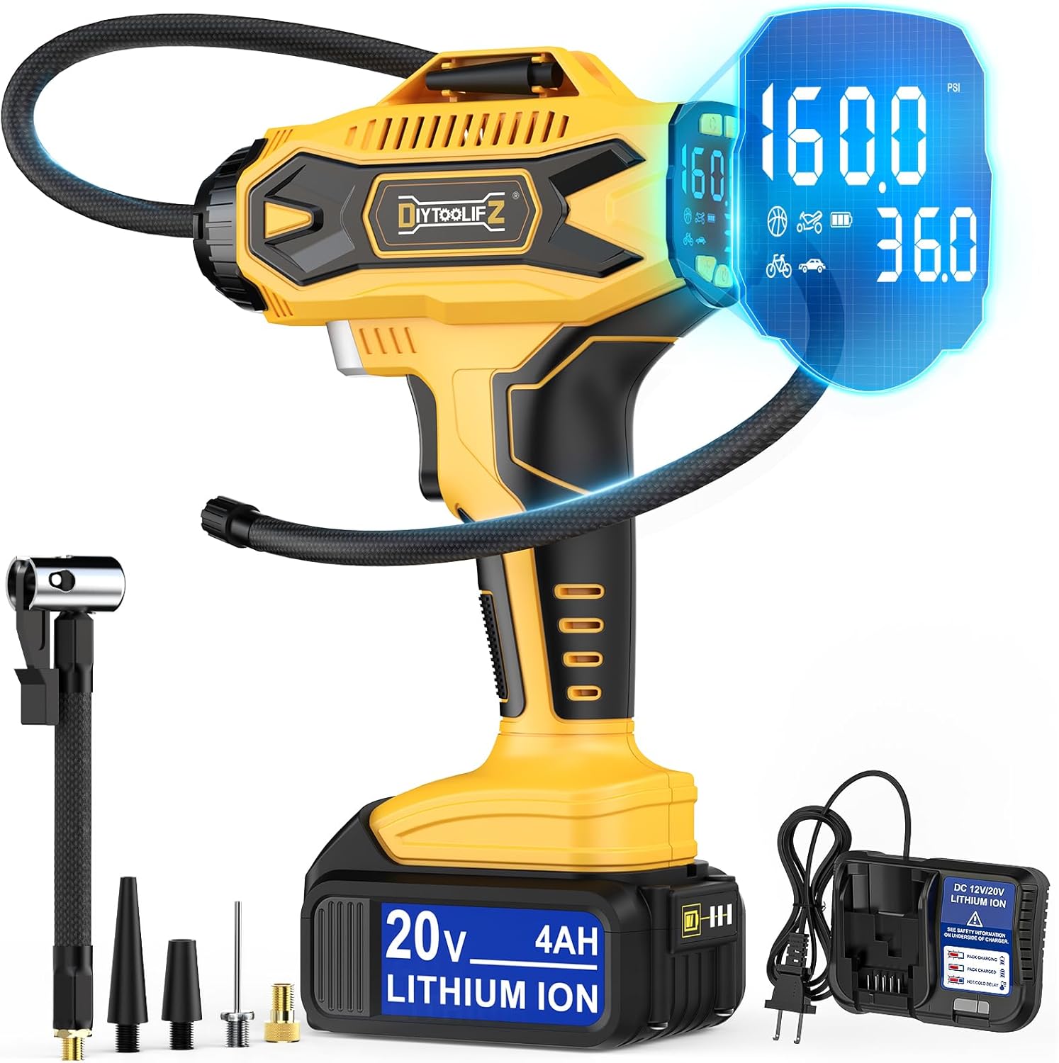 Cordless Tire Inflator Air Compressor for Fast Inflation Needs