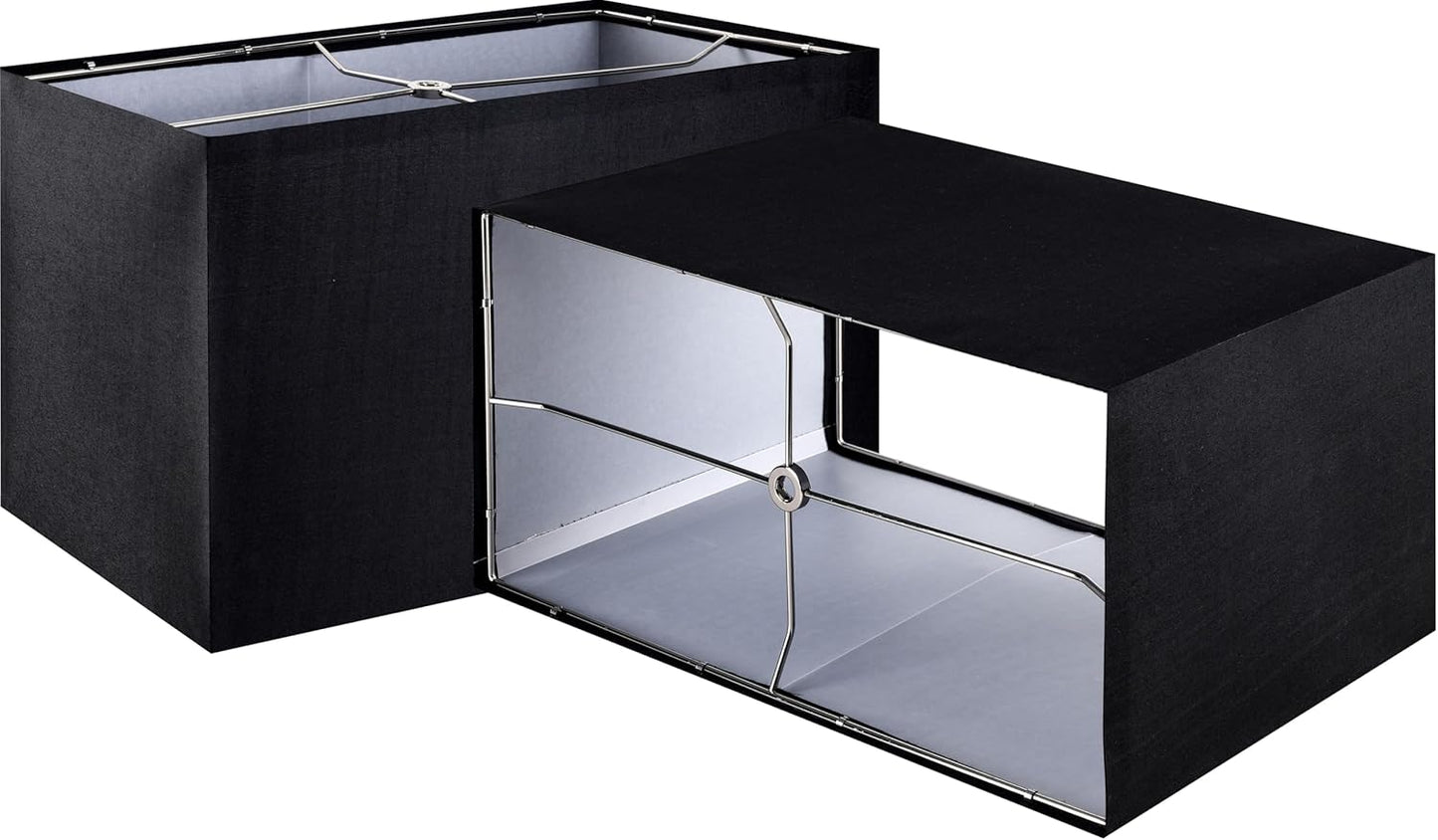 GOSO Black Rectangular Lamp Shades Set of 2 for Modern Decor
