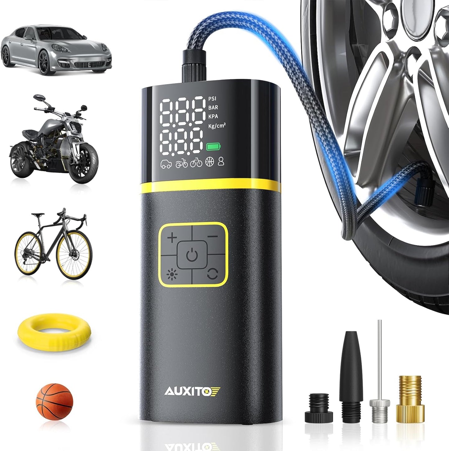 AUXITO Cordless Tire Inflator - Emergency Power Anywhere!
