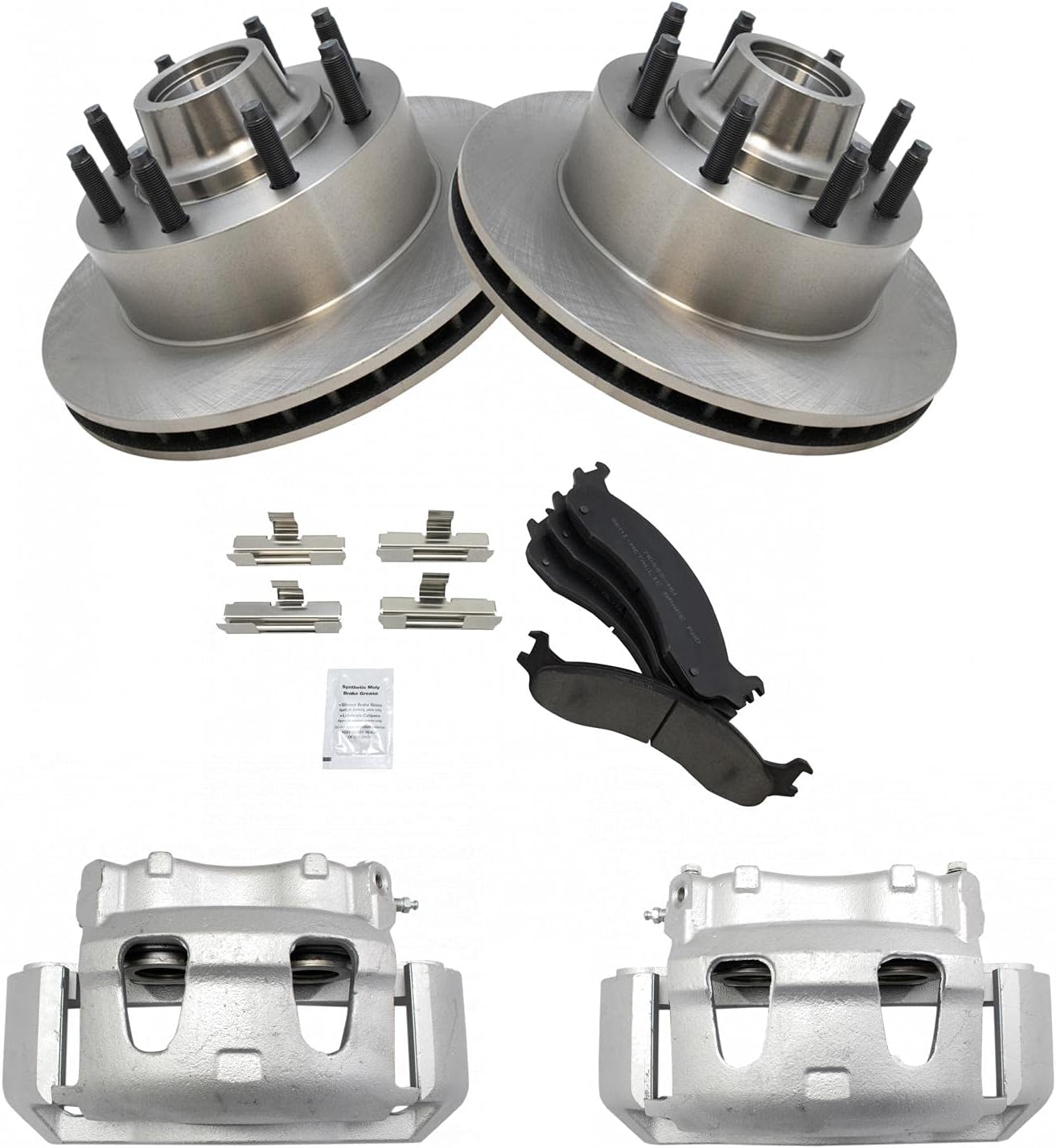 TRQ Front Brake Pad & Rotor Kit for 1995 Ford E-250 & E-350