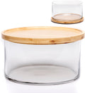 Extra Large Clear Glass Salad Bowl with Bamboo Lid - Centerpiece