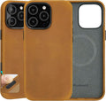 Genuine Crazy Horse Leather Case for iPhone 16 Pro Max - Vintage Slim