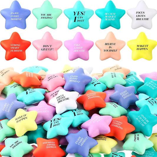 Sotiff 100 Pack Star Stress Balls for Fidget Relief and Fun