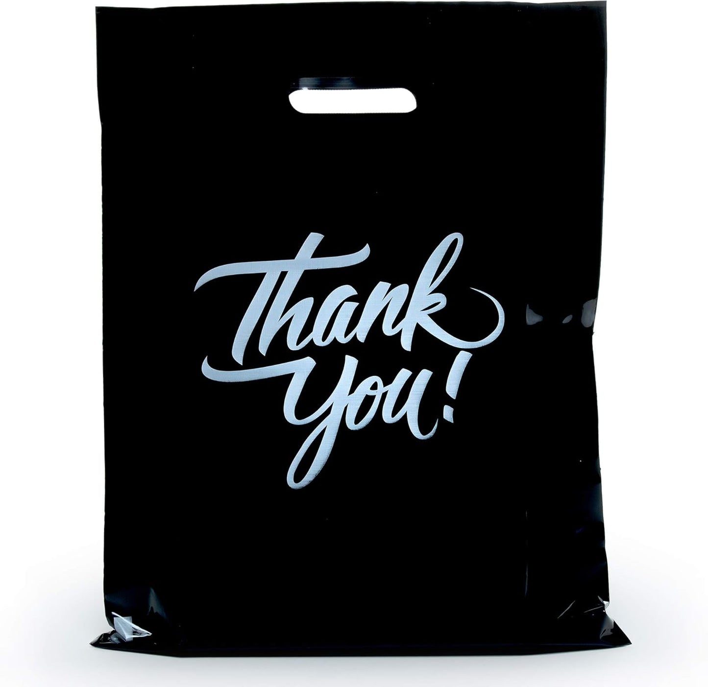 Thank You Merchandise Bags with Die Cut Handles for Retail Use
