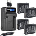 Kastar Fully Decoded 4-Pack Battery and LCD AC Charger - Reliable