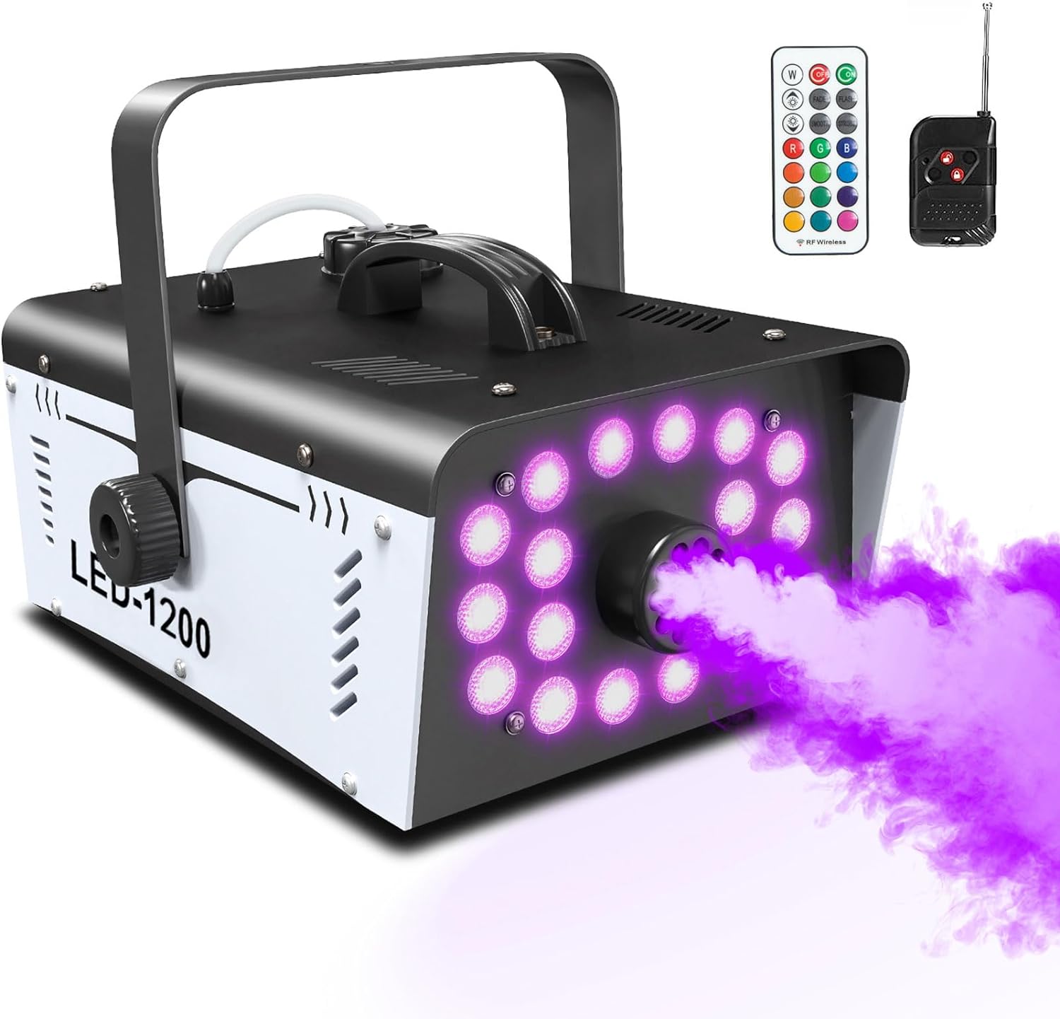 Fog Machine Halloween Outdoor 1200W with 18 LED Lights