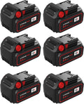 6Pack Battery Replacement for Milwaukee M18 6.0Ah - Longer Run Time