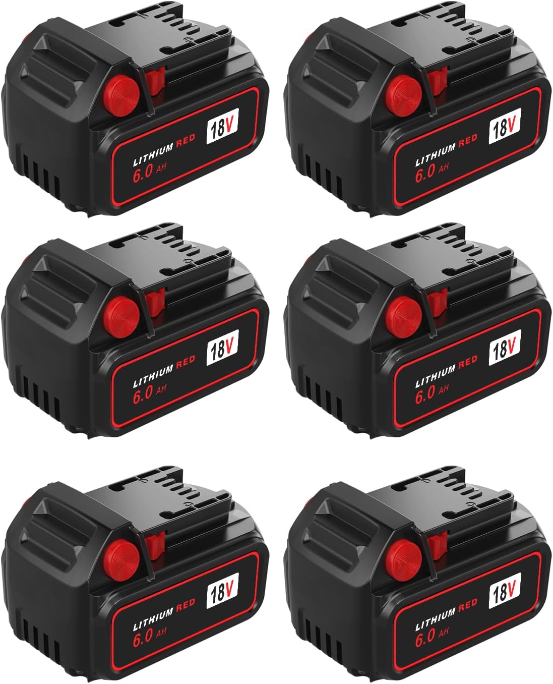 6Pack Battery Replacement for Milwaukee M18 Tools 6.0Ah Power