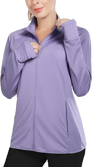 BALEAF Women's Long Sleeve Running Shirts with Sun Protection
